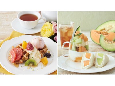 【Afternoon Tea】メロン2種を贅沢につかった「メロンづくしのスイーツプレート」やフルーツ5種...