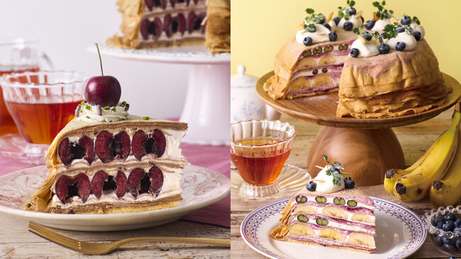 【Afternoon Tea LOVE&TABLE】人気のレモン×アールグレイや、国産ブルーベリーとアメリカンチェリーの新作ミルクレープを発売