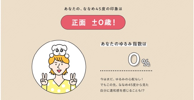 正面顔とななめ45度顔では印象が違う？　比較したときの見た目年齢差がわかる「ななめ45度チェック」サイトを2020年7月20日（月）より公開スタート