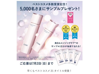 発売4ヵ月で100万本※1の売上を突破！エリクシール 美白※2＆エイジングケア※3の化粧水・乳液が上半期ベストコスメを多数受賞！今だけ限定のキャンペーンを開始。