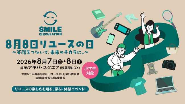 【夏休みの自由研究にも！】アップガレージグループ、小学生向け体験イベント「8月8日リユースの日 ～笑顔をつないで、未来のチカラに。～」に出展決定！