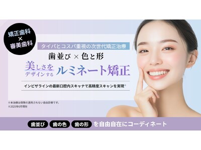 AI技術を取り入れた革新的な矯正歯科治療｜矯正(歯並び)と審美(色・形)を組み合わせた「ルミネート矯正」提供開始