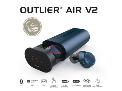 Creative公式Twitterのフォロー＆リツイートで、新発売の完全ワイヤレス イヤホン「Creative Outlier Air V2」を抽選で100名様にプレゼント！！