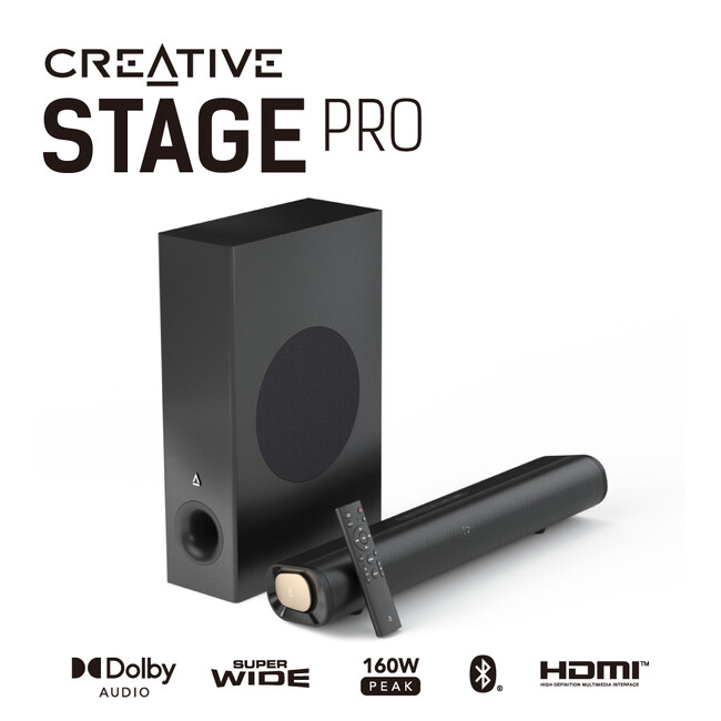 テレビやPCにシネマティック オーディオ体験をお届けする2.1サウンドバー Creative Stage Pro　発売のお知らせ