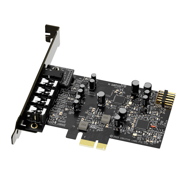 Audigy �V���[�Y�̐V���f���A120dB SNR�A�ő�32bit/384kHz�Đ��ɑΉ� PCI-e �T�E���h�J�[�h�uSound Blaster Audigy FX Pro�v�����̂��m�点