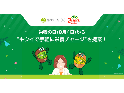 あすけん×ゼスプリ、栄養の日(8月4日)から”キウイで手軽に栄養チャージ”を提案！～【調査結果】お弁当にフルーツを加えるだけで“健康スコア”が22%アップ～