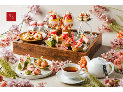 【CE LA VI TOKYO】天空で楽しむ苺と花の“ご褒美アフタヌーンティー”が4月1日(水)よりスタート！