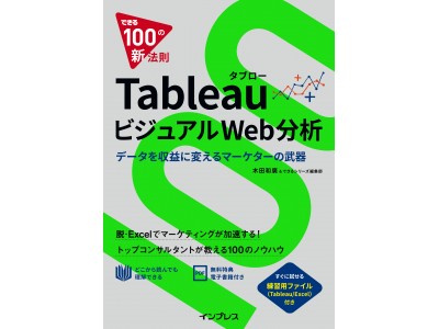 Tableau（タブロー）の実践解説書が全ページ読める！ 著者・木田和廣氏の上位認定資格取得を記念し、 『できる100の新法則 Tabeau ビジュアルWeb分析』を1か月限定で無料公開