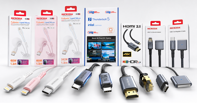 USB-C����̍����\�P�[�u�����v�ɑΉ��BMICRODIA�AMFi�F�؁EThunderbolt 5�E8K/16K�f���o�͑Ή��P�[�u���̍����戵�����J�n