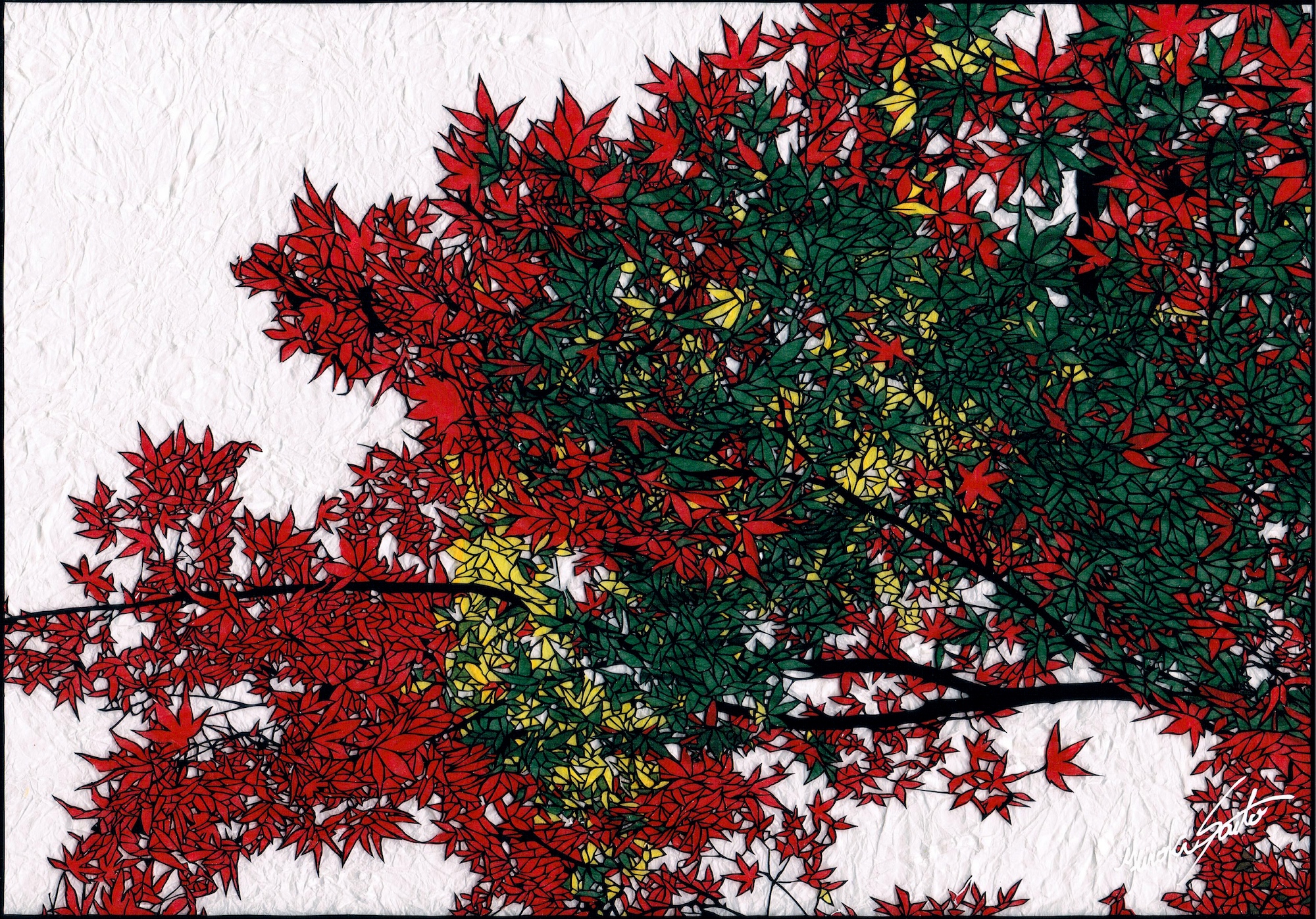 銀座 蔦屋書店 秋空に燃える幻想的な紅葉 写真と見間違えるほどリアルな風景をつくり出す切り絵作家 斉藤洋樹 作品展 旅の案内人 を10月12日 火 から開催 All About News