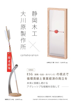 【SDGs】静岡木工が端材を使用した商品を製作・販売大川原製作所とのコラボアイテム 2種を展開します