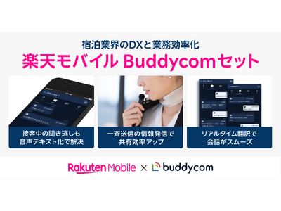 楽天モバイル、楽天トラベル、サイエンスアーツ、「Rakuten最強プラン ビジネス」と「Buddycom」のセットプラン「楽天モバイルBuddycomセット」を特別価格にて提供開始