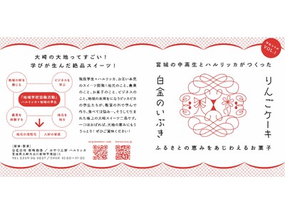 寒梅酒造（おやつ工房ハルリッカ）×大崎地域の中高生が生み出した「ふるさとの恵みをあじわえるお菓子」