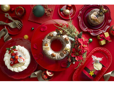 クリスマスリースに見立てたモンブランや、真っ白な苺を包んだ「ドーム型ケーキ」など、2025年クリスマスケーキ全5種のご予約を11月5日(水)より受付開始