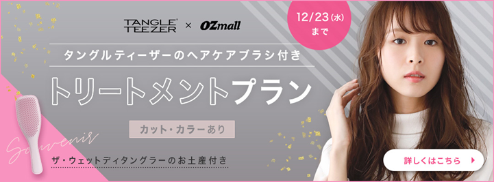 濡れ髪専用2,200円相当のヘアケアブラシ付き！冬の気になる乾燥ケアにおすすめ「TANGLE TEEZER×OZmall期間限定コラボプラン」が登場
