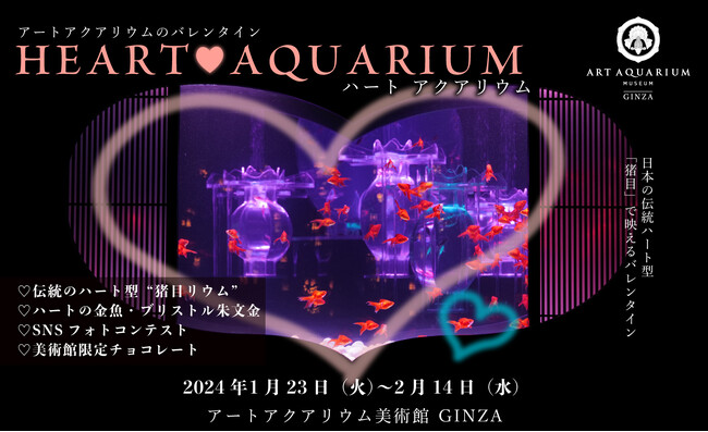 アートアクアリウム美術館 GINZAのバレンタイン企画！　みるだけで恋愛運もアップ?!　(ハート)Heart Aquariumのメイン画像