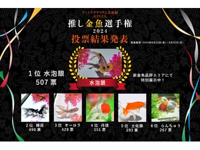 アートアクアリウム美術館 GINZA 今年の人気No.1金魚はぷっくりほっぺが可愛い水泡眼に!