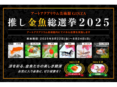 金魚界のスターは誰だ!? 金魚たちの美の祭典 アートアクアリウム美術館 GINZA「第3回 推し金魚総選...