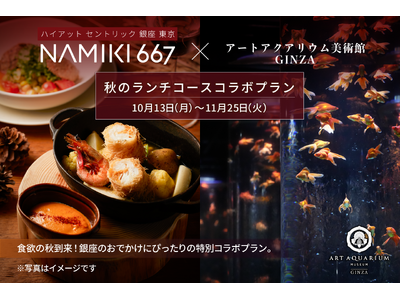 【アートアクアリウム美術館 食の秋コラボ第二弾】ハイアット セントリック 銀座 東京 NAMIKI667の秋ランチとアートアクアリムの金魚アート鑑賞で秋の銀座満喫プラン♪