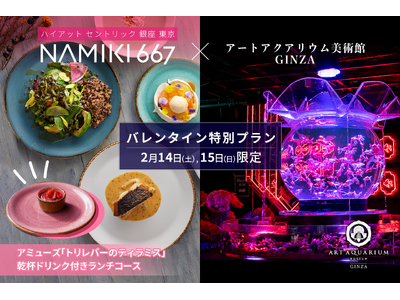 バレンタイン特別コラボ ハイアット セントリック 銀座 東京 NAMIKI667のランチとアートアクアリム美術館の金魚アート鑑賞で特別なバレンタインを
