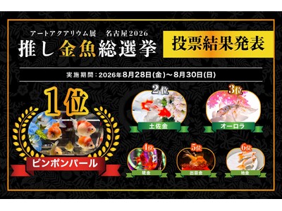 「推し金魚総選挙2026」結果発表 名古屋人気No.1金魚は“ピンポンパール”に決定！
