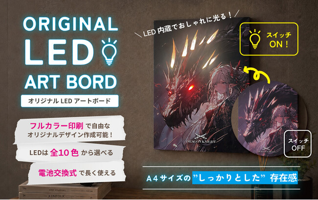 プレスリリース「推し活×インテリア市場に新提案！LEDでデザインが輝く『LEDアートボード（キャンバスアート）』のOEMサービスを開始【株式会社ケイオー】」のイメージ画像