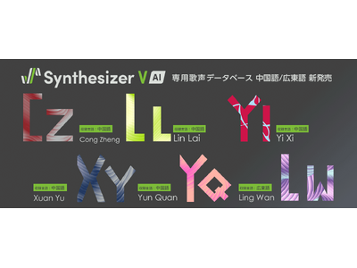 「Synthesizer V AI」の中国語・広東語歌声データベース6種新発売！