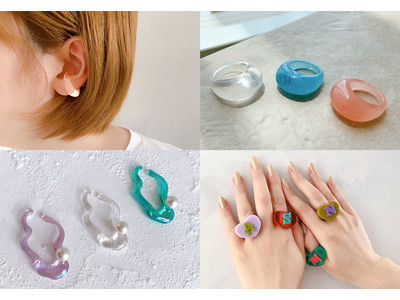 涼しげなクリアアクリル素材のリングやイヤーカフが330円、プチプラアクセサリー「LUNA EARTH」オンラインショップにて、6/2(木)より入荷