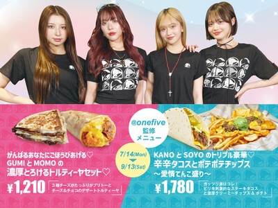 国内外問わず活躍する新進気鋭ガールズグループ【@onefive】×【Tacobell】コラボメニューを7月14日(月)発売開始！