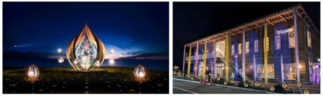 日本三大イルミネーション「湘南の宝石」に新スポット。鵠沼海浜公園 HUG-RIDE PARKに海辺の夕景に輝く高さ3.5mの木製オブジェが初登場！12月20日(土)～1月12日(月・祝)まで限定開催