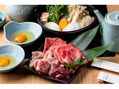 【水たき料亭 博多華味鳥】銀座二丁目店限定　A５ランク国産黒毛和牛ロースと九州産「華味鳥」を堪能できる「華味鳥すき焼き」が新登場！銀座で生ビールが1杯 100円で楽しめる「生ビール祭り」も開催中！