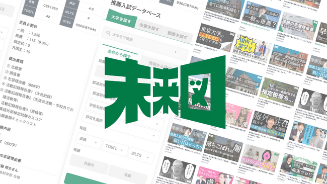 推薦入試専門サイト「未来図」、受験生の志望理由書を無料公開する「推薦入試データベース」をリリース