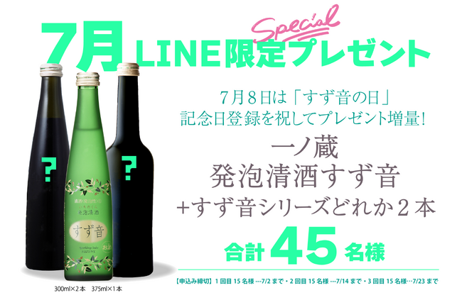 7月8日は「すず音の日」記念日登録を祝し、7月のLINE限定プレゼントを増量!