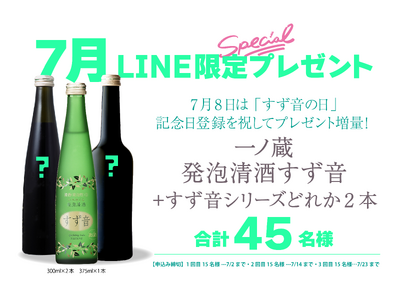 7月8日は「すず音の日」記念日登録を祝し、7月のLINE限定プレゼントを増量！