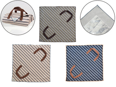 重ねるとくっつく不思議な素材。ランチボックスをぴたっと守ります！