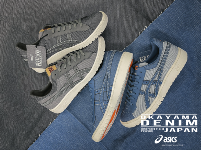 日本の伝統工芸、「岡山デニム」を採用した、atmosのデザイン提案によるASICS SportStyle GEL-PTG “OKAYAMA DENIM”が発売。