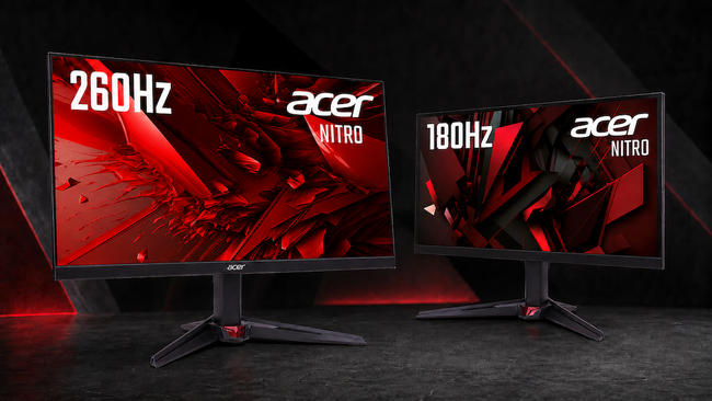 Acer、最大260Hz/180Hz対応のフルHDゲーミングモニター4機種を発売