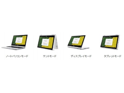 MILスペック準拠のタフな11.6型コンバーチブルChromebook Spin 11 フロント/リアカメラ搭載の「CP511-1H-F14N」を2018年1月中旬より発売