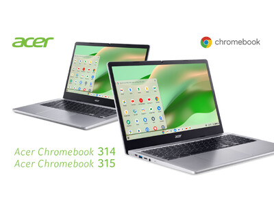 大画面15.6インチ、14インチディスプレイを採用した、Acer Chromebook新モデル4機種が登場！薄型・軽量設計、快適なビデオ通話を楽しめる機能を搭載！