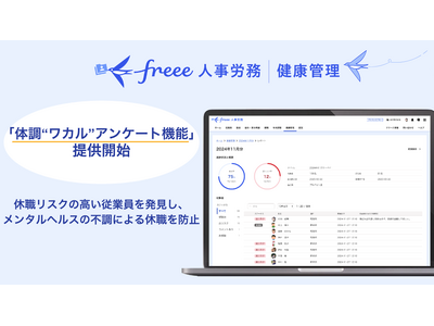 freee人事労務 健康管理、「体調“ワカル”アンケート機能」の提供を開始