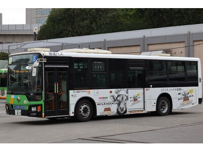 【再販開始後１ヶ月で出荷本数300万本突破！】大きな牛のシェフが都内を走行！ブラックサンダーに次ぐ有楽製菓の新ブランド『ミルクマニア』3月1日からラッピングバス運行開始！