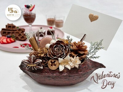 カカオ香る特製ドリンク＆スイーツプレート付き「バレンタイン特別ワークショップ・カカオポッドクラフト」で感...