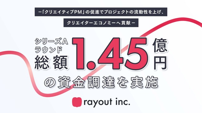 クリエイティブのPMOを提供するrayout株式会社がシリーズAで総額1.45億円の資金調達を実施