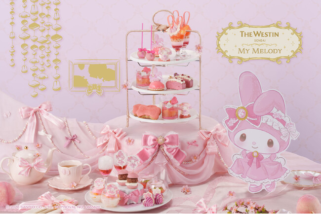 マイメロディと過ごす夏の桃色アフタヌーンティー「My Melody Peach Tea Party」【ウェスティンホテル仙台】