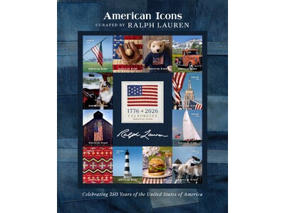 米国郵政公社、建国250周年を記念 「アメリカン アイコンズ」切手シリーズをラルフ・ローレンが監修