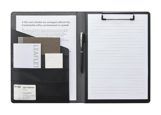 高級感と収納力を兼ね備えたクリップファイル「PU合成皮革クリップファイル」新発売