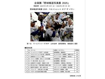 野球殿堂博物館 「野球報道写真展2025」ベストショット オブ ザ イヤー決定！