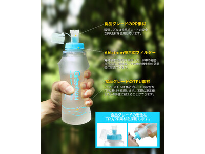 【Amazon タイムセールを開催！】Greeshow 防災用-携帯浄水器、GS-286携帯浄水ボト、自然の水/水道水を浄化可能、アウトドア/キャンプ用品、期間限定、『Amazon 人気商品新発売！』