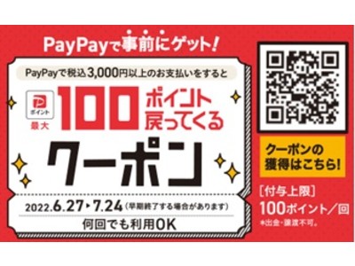 しまむらグループ　「PayPayポイント最大100円相当戻ってくるクーポン」キャンペーン開催中！