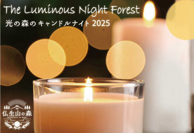 仏生山の森が幻想的に灯る。冬の夜を彩る『光の森のキャンドルナイト2025』開催